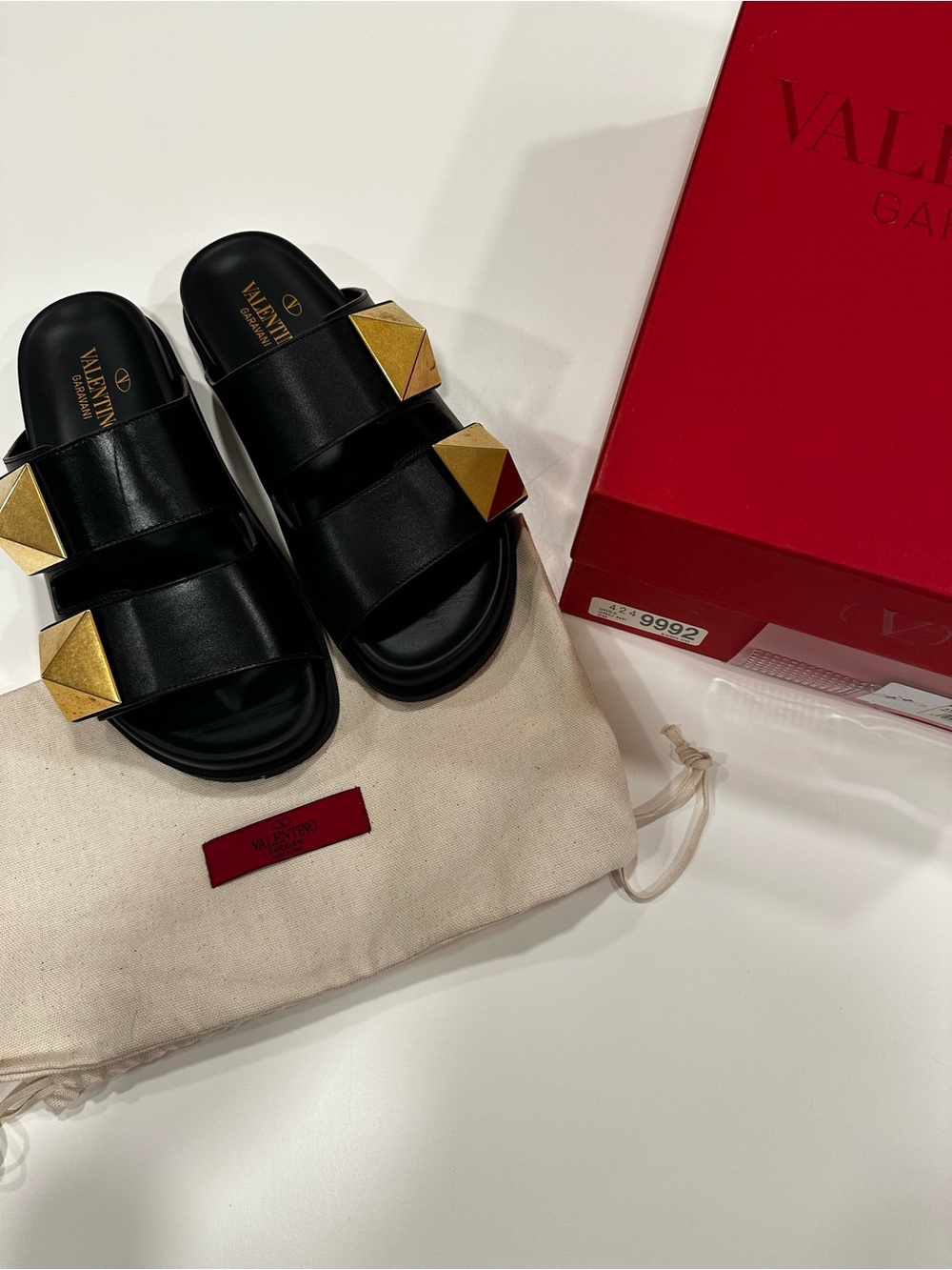 Valentino Rockstud Slide Sandal